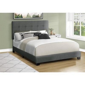 Queen Upholstered Panel Bed by Monarch