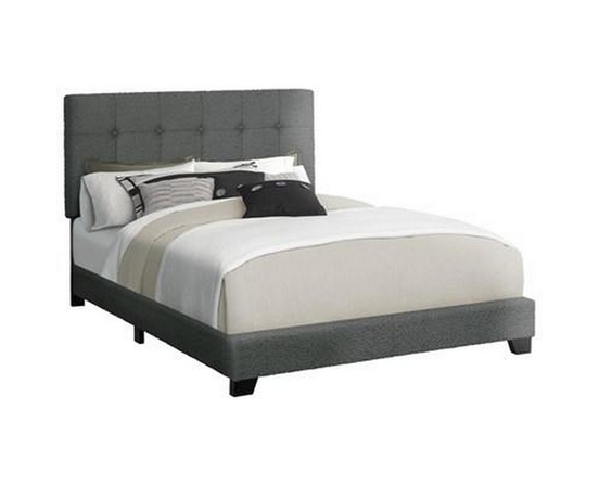 Queen Upholstered Panel Bed by Monarch