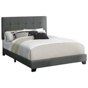 Queen Upholstered Panel Bed by Monarch