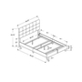 Queen Upholstered Panel Bed by Monarch