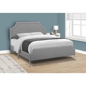 Queen Upholstered Panel Bed by Monarch