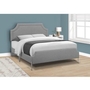 Queen Upholstered Panel Bed by Monarch
