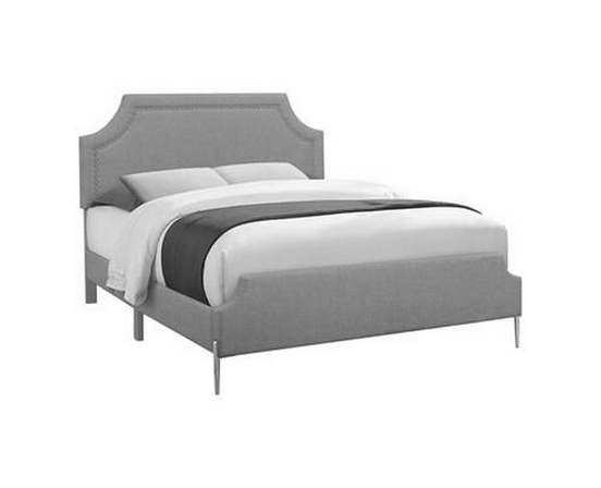Queen Upholstered Panel Bed by Monarch