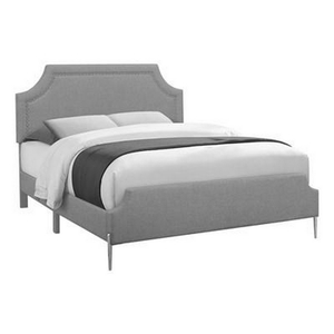 Queen Upholstered Panel Bed by Monarch