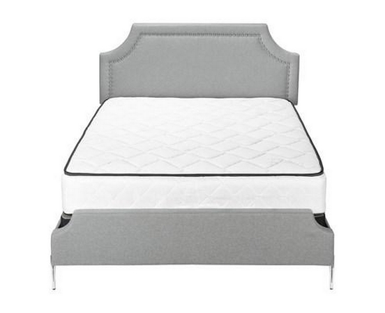 Queen Upholstered Panel Bed by Monarch