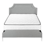 Queen Upholstered Panel Bed by Monarch