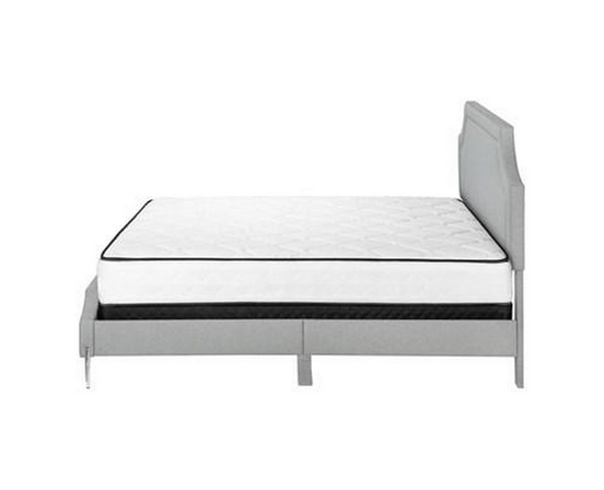 Queen Upholstered Panel Bed by Monarch