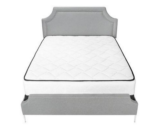 Queen Upholstered Panel Bed by Monarch