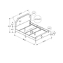 Queen Upholstered Panel Bed by Monarch