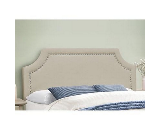 Queen Upholstered Panel Bed by Monarch