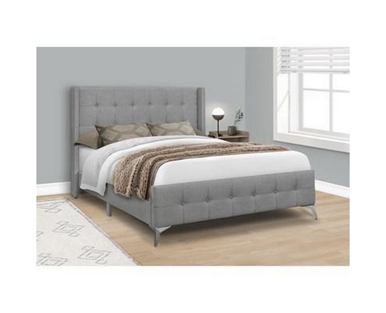 Queen Upholstered Panel Bed by Monarch