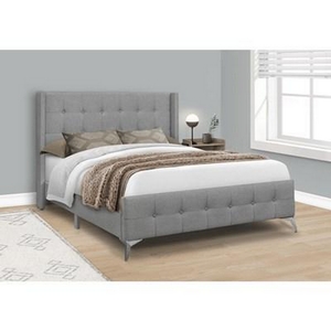 Queen Upholstered Panel Bed by Monarch