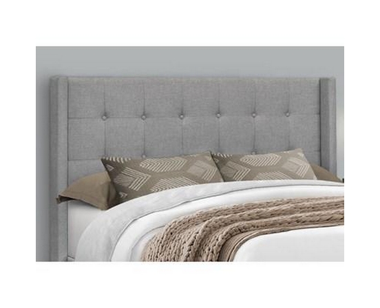 Queen Upholstered Panel Bed by Monarch