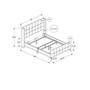 Queen Upholstered Panel Bed by Monarch