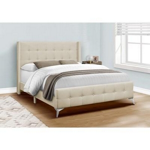 Queen Upholstered Panel Bed by Monarch