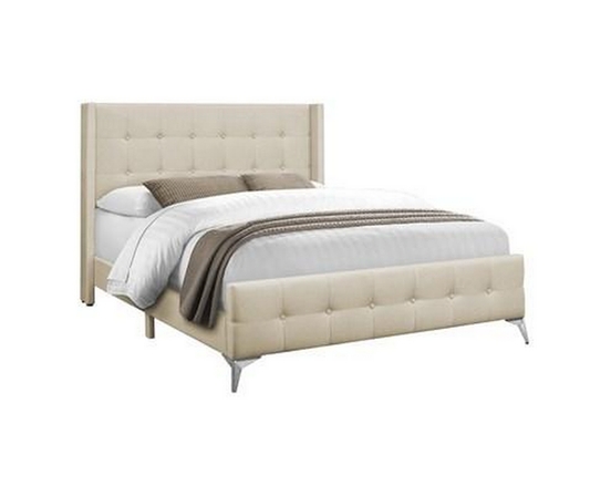 Queen Upholstered Panel Bed by Monarch