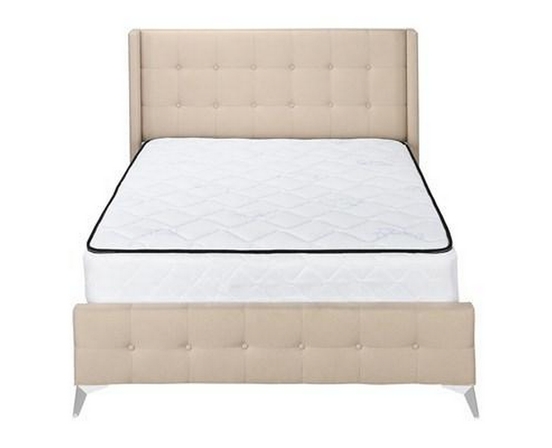 Queen Upholstered Panel Bed by Monarch