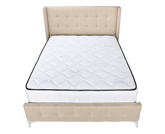 Queen Upholstered Panel Bed by Monarch