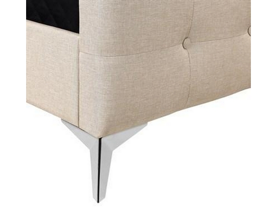 Queen Upholstered Panel Bed by Monarch