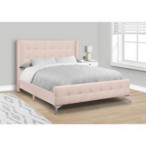 Queen Upholstered Panel Bed by Monarch