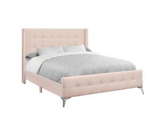 Queen Upholstered Panel Bed by Monarch
