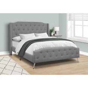 Queen Upholstered Panel Bed by Monarch