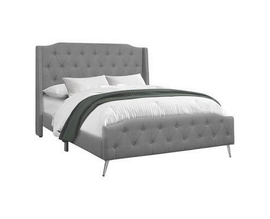 Queen Upholstered Panel Bed by Monarch