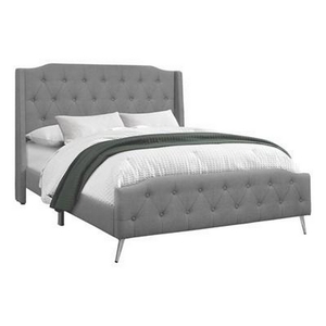 Queen Upholstered Panel Bed by Monarch