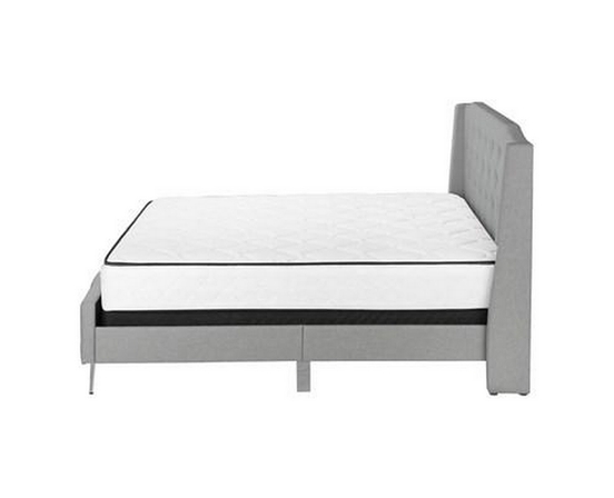 Queen Upholstered Panel Bed by Monarch