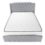 Queen Upholstered Panel Bed by Monarch