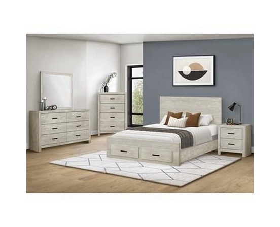 Queen Panel Bed with Storage by Monarch