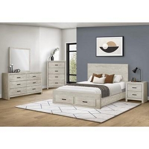 Queen Panel Bed with Storage by Monarch