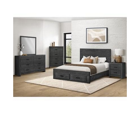 Queen Panel Bed with Storage by Monarch