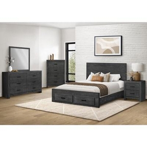 Queen Panel Bed with Storage by Monarch