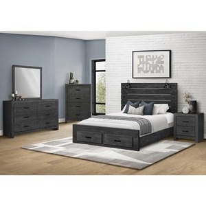 Queen Panel Bed with Storage by Monarch