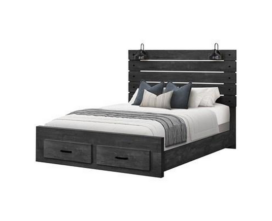Queen Panel Bed with Storage by Monarch