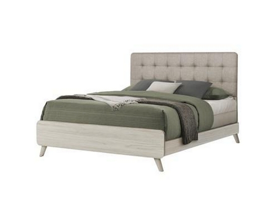 Queen Upholstered Panel Bed by Monarch