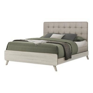 Queen Upholstered Panel Bed by Monarch