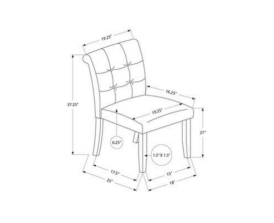 Set of 2 Dining Chairs by Monarch