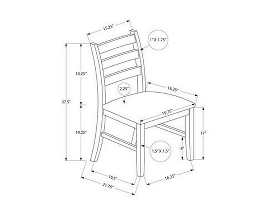 Set of 2 Dining Chairs by Monarch