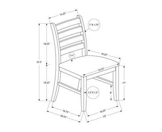 Set of 2 Dining Chairs by Monarch