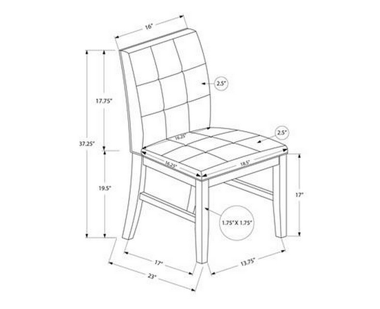 Set of 2 Dining Chairs by Monarch