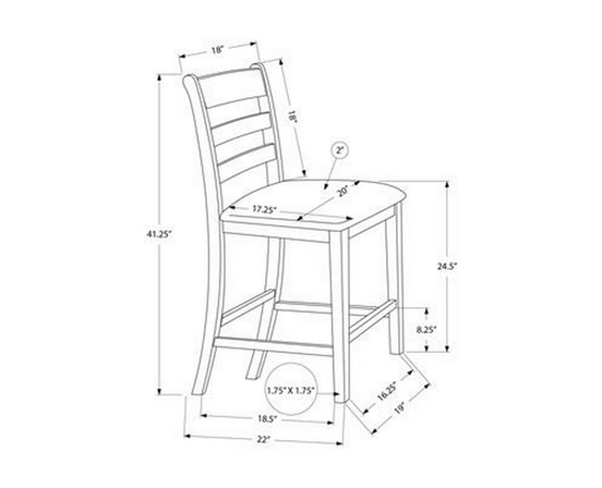 Set Of 2 Counter Height Dining Chairs by Monarch