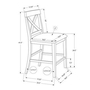 Set of 2 counter Height Dining Chair by Monarch