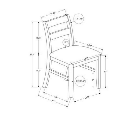 Set of 2 Dining Chairs by Monarch