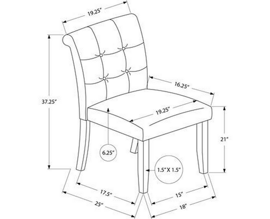 Set of 2 Dining Chairs by Monarch