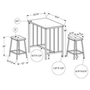 3 pc Counter Height Dinette by Monarch