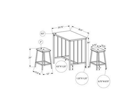 3 pc Counter Height Dinette by Monarch