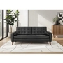 Stationary Leather Look Sofa by Monarch