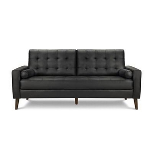 Stationary Leather Look Sofa by Monarch